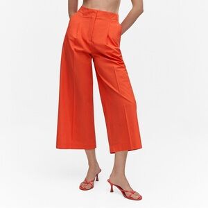 NWT Mango Vibrant Orange Wide-Leg Culottes